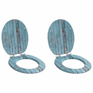 vidaXL Mjukt st&auml;ngande toalettlock 2 st Bl&aring; 44 x 38 cm MDF-board