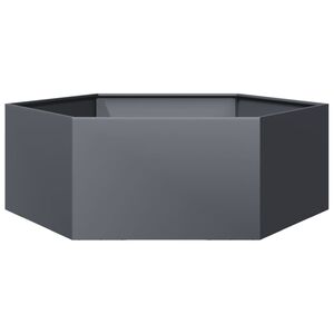 vidaXL Odlingsl&aring;da antracit sexkantig 138x120x45 cm st&aring;l
