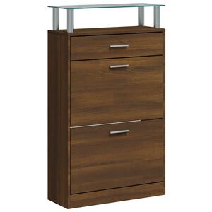 vidaXL Skosk&aring;p brun ek 63x24x104 cm konstruerat tr&auml;