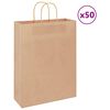 vidaXL Pappersp&aring;sar 50 st med handtag brun 32x12x42 cm
