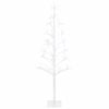 vidaXL LED-julgran med ljusslinga Vit 18 x 18 x 120 cm St&aring;l