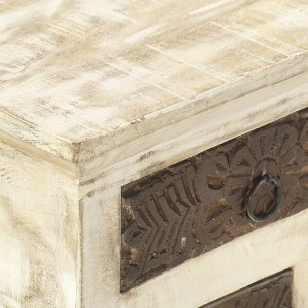 vidaXL Soffbord vit 68x68x30 cm massivt mangoträ