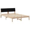 vidaXL S&auml;ngram med huvudgavel Brun och svart 135 x 190 cm Massiv furu