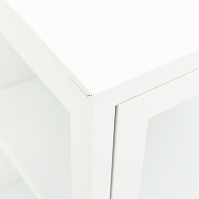 vidaXL Skänk vit 105x35x70 cm stål och glas