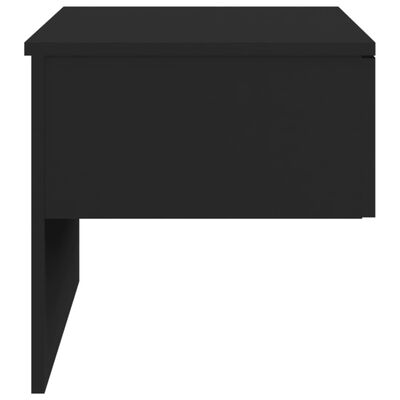 vidaXL Väggmonterat sängbord svart
