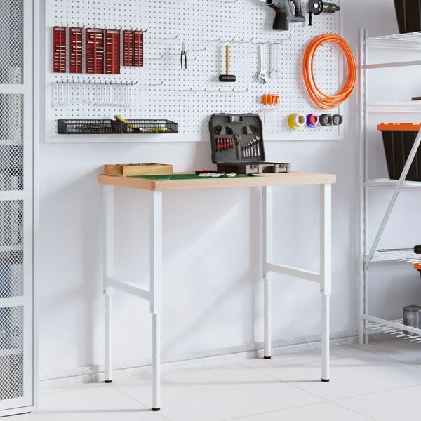 vidaXL Arbetsb&auml;nk 100x60x(73-99,5) cm massivt boktr&auml; rektangul&auml;r