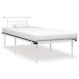 vidaXL S&auml;ngram utan madrass vit metall 90x200 cm