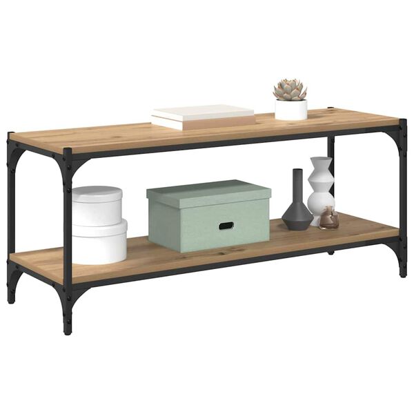 vidaXL TV-sk&aring;p Artisan Ek 100x33x41cm Konstruerat tr&auml; och j&auml;rn