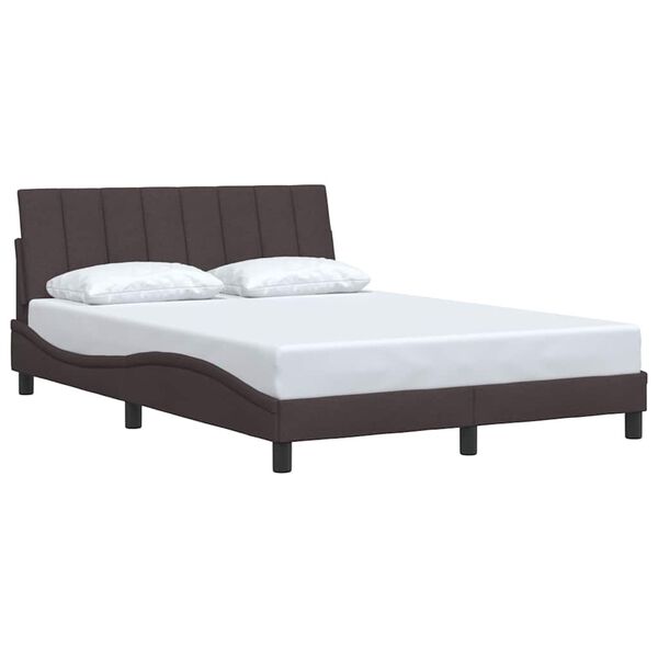 vidaXL Bed Frame without Mattress "Hanko" Dark Brown 140x200 cm Fabric