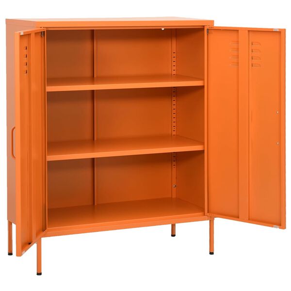 vidaXL Förvaringsskåp orange 80x35x101,5 cm stål