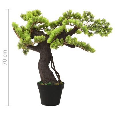 vidaXL Konstgjort bonsaiträd i kruka cypress 70 cm grön