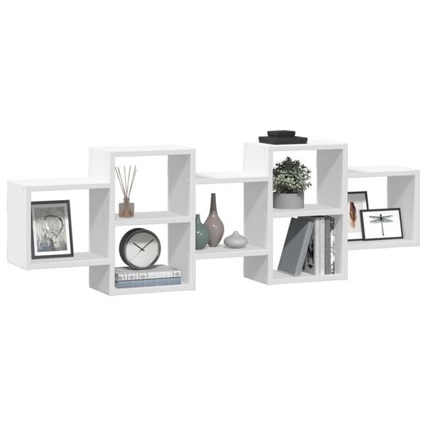 vidaXL V&auml;gghylla vit 129x18x42 cm konstruerat tr&auml;