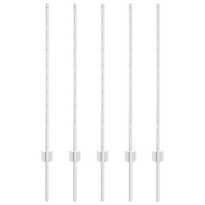 vidaXL Inb&auml;ddad staketpost 5 st Silver 140 cm Pulverlackerat st&aring;l