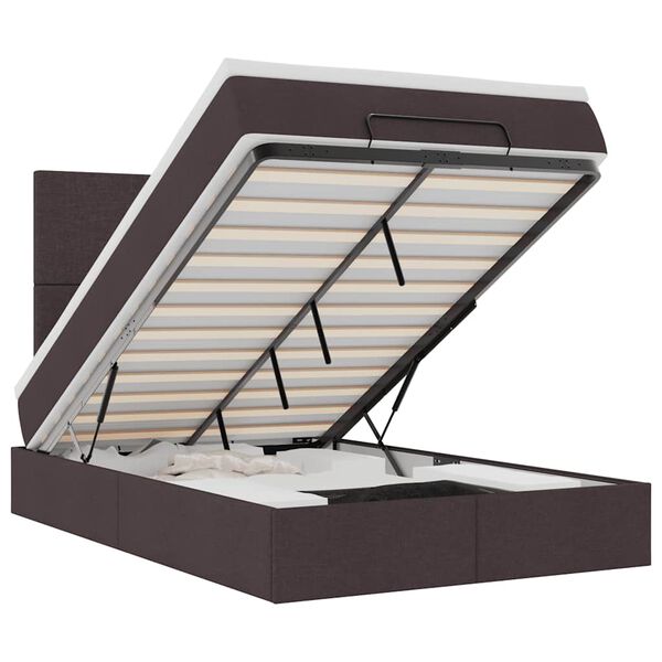 vidaXL Ottoman s&auml;ngram med madrass m&ouml;rkbrun 120x200 cm tyg