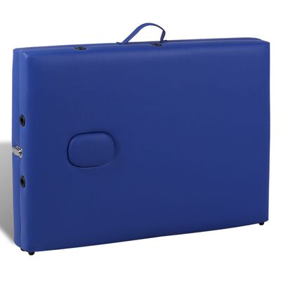 vidaXL Hopfällbar massagebänk med 2 sektioner träram blå