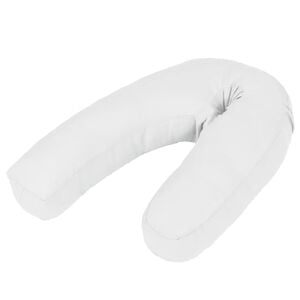 vidaXL J-formad gravidkudde 54x(36-43) cm vit