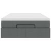 vidaXL Ottoman sängram med madrass mörkgrå 120x190 cm tyg