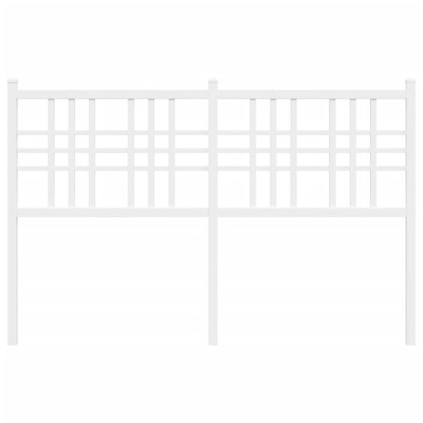 vidaXL Huvudgavel metall vit 140 cm