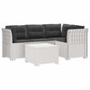 vidaXL 4-sits Tr&auml;dg&aring;rdsoffa med Kuddar Rattan Look PP Vit