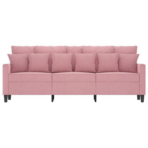 vidaXL 3-sitssoffa rosa 180 cm sammet
