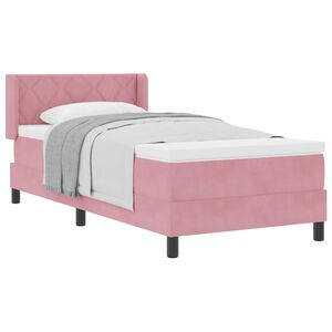 vidaXL B&auml;ddfj&auml;der med huvudgavel Rosa 200 x 100 cm Sammet