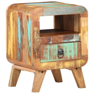 vidaXL S&auml;ngbord 30x30x41 cm massivt &aring;tervunnet tr&auml;