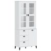 vidaXL Vitrinsk&aring;p VIKEN vit 80x40x190 cm massiv furu