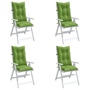 vidaXL Stolsdynor h&ouml;gt ryggst&ouml;d 4 st melerad gr&ouml;n 120x50x7 cm tyg