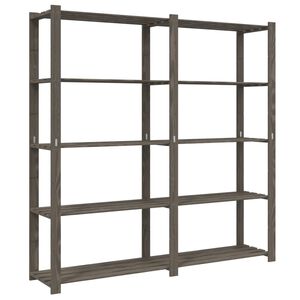vidaXL F&ouml;rvaringshylla 5 hyllplan gr&aring; 170x38x170 cm massiv furu