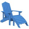vidaXL Adirondackstol med fotpall HDPE aquabl&aring;