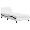 vidaXL Bed with Mattress "Dover" White and Black 80x200 cm Faux Leather