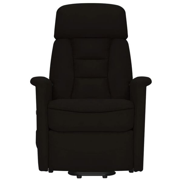 vidaXL Massagef&aring;t&ouml;lj med uppresningshj&auml;lp svart mikrofibertyg