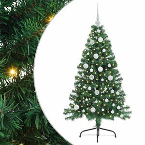 vidaXL Konstgjord F&ouml;rbelyst Julgran med 150 LED-lampor Gr&ouml;n 120 cm PVC