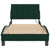 vidaXL Bed Frame with LED without Mattress "Hanko" Dark Green 90x190 cm Velvet
