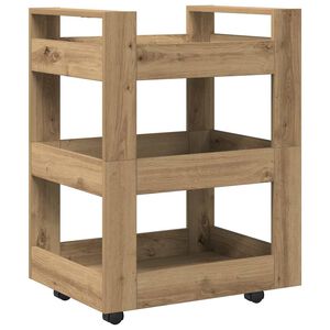 vidaXL K&ouml;ksvagn Artisan Ek 60 x 45 x 80 cm Konstruerat tr&auml;