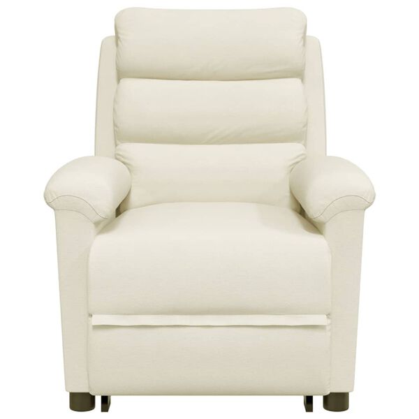 vidaXL Massagefåtölj med uppresningshjälp gräddvit sammet