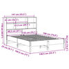 vidaXL S&auml;ng med bokhylla utan madrass vaxbrun 135x190cm massiv furu