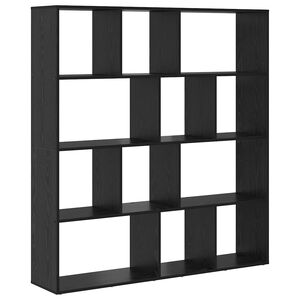 vidaXL Boksk&aring;p 12 niv&aring;er 132 x 29 x 141,5 cm Konstruerat tr&auml; Svart Ek
