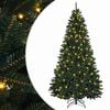 vidaXL Plast Hingad Julgran 270 cm 600 LED-lampor Varmvit PVC M&ouml;rkgr&ouml;n