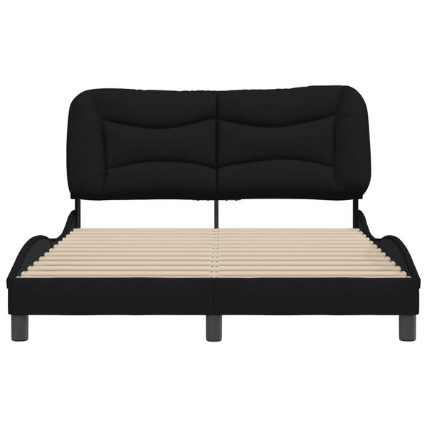 vidaXL Bed Frame without Mattress "Hvar" Black 140x190 cm Fabric
