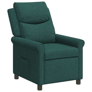 vidaXL Reclinerf&aring;t&ouml;lj M&ouml;rkgr&ouml;n 69 x 93 x 102 cm Tyg