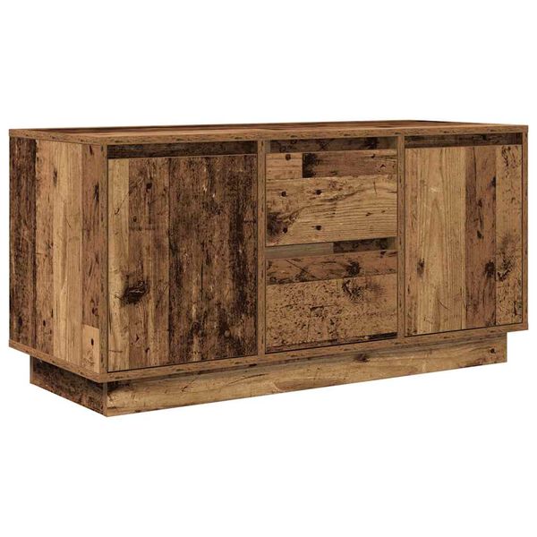 vidaXL TV-b&auml;nk med LED-lampor gammalt tr&auml; 100x41x50 cm