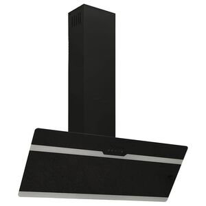 vidaXL K&ouml;ksfl&auml;kt 90 cm st&aring;l och h&auml;rdat glas svart
