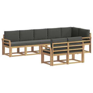 vidaXL Utomhussoffset med kudde 8 pcs Vit och antracit Polyester