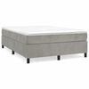 vidaXL Boxspring-s&auml;ngram ljusgr&aring; 140x190 cm sammet