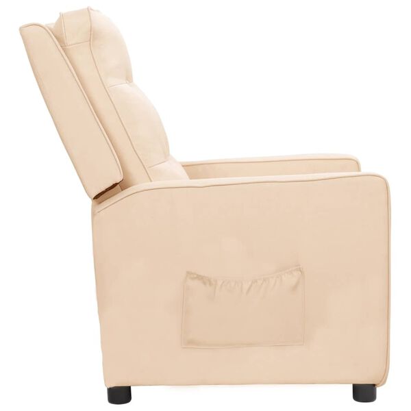 vidaXL f&aring;t&ouml;lj med uppresningshj&auml;lp gr&auml;ddvit tyg