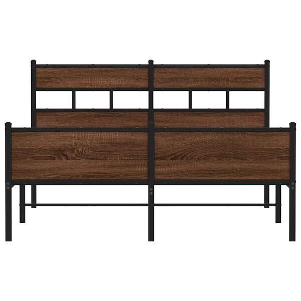 vidaXL S&auml;ngram utan madrass brun ek 140x190 cm konstruerad tr&auml;