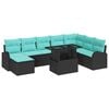 vidaXL Tr&auml;dg&aring;rdsoffset med lagring 9 pcs Svart Poly rattan