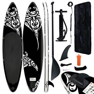 vidaXL SUP-br&auml;da uppbl&aring;sbar 305x76x15 cm svart