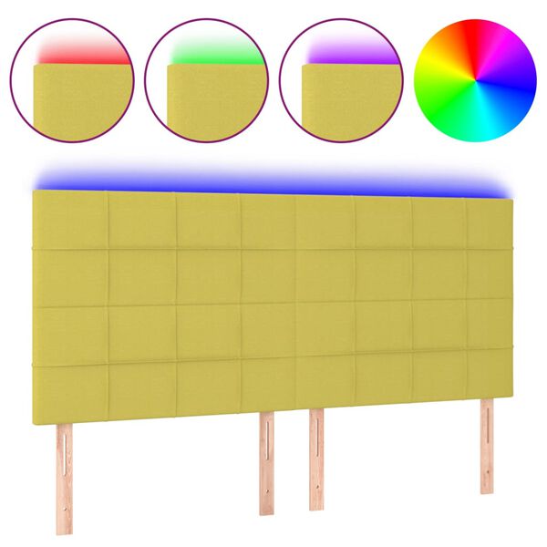 vidaXL S&auml;nggavel LED gr&ouml;n 160x5x118/128 cm tyg